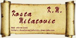 Kosta Milatović vizit kartica